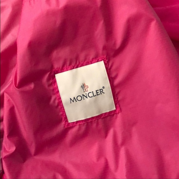 Moncler hot pink Groseille light weight jacket spring zip hooded sz 2 Medium M - Picture 9 of 11